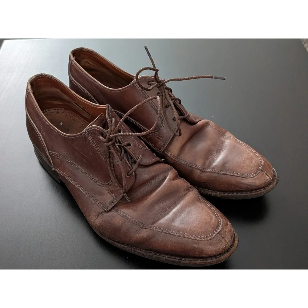 Allen Edmonds Montgomery Leather Dress Shoes Men's Walnut Brown‎ Lace Up Size 10